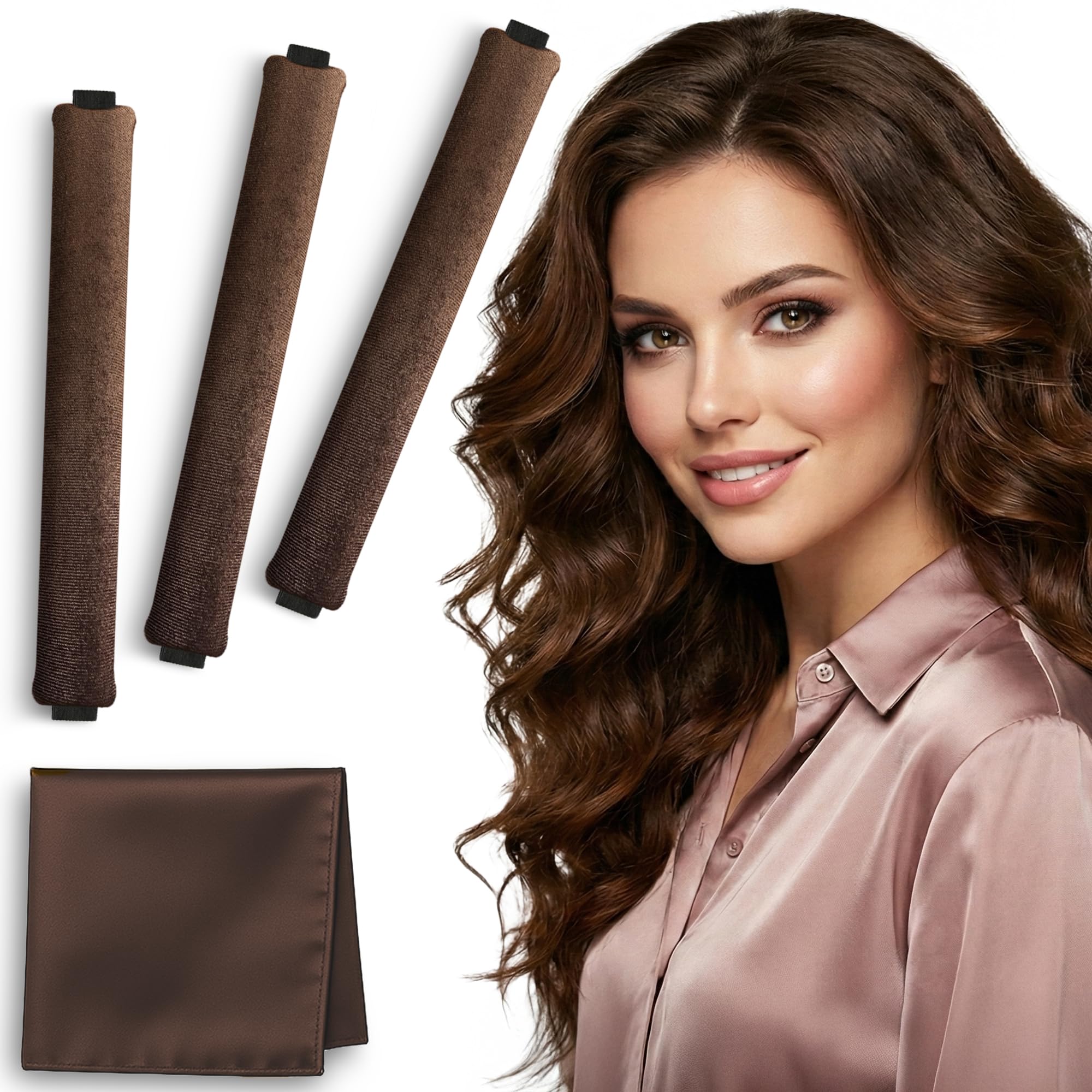 Overnight Blowout Rods | Heatless Curls for Long or Short Hair Rollers Blow Out Curling Rod No Heat Flexi Foam Tubes Silk Satin Velvet Soft Curlers to