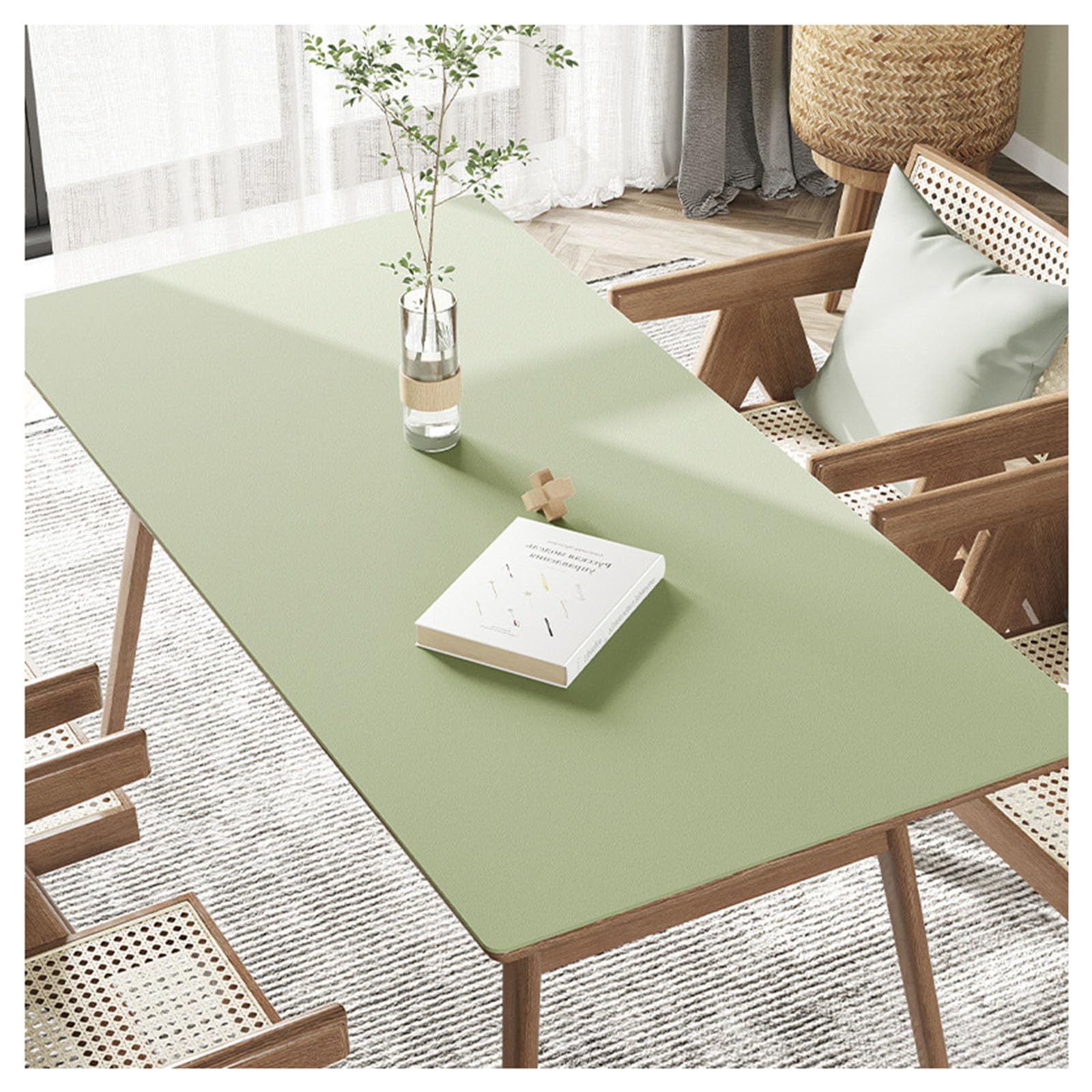Nappe de table en cuir anti-rayure et lavable pour protéger la table