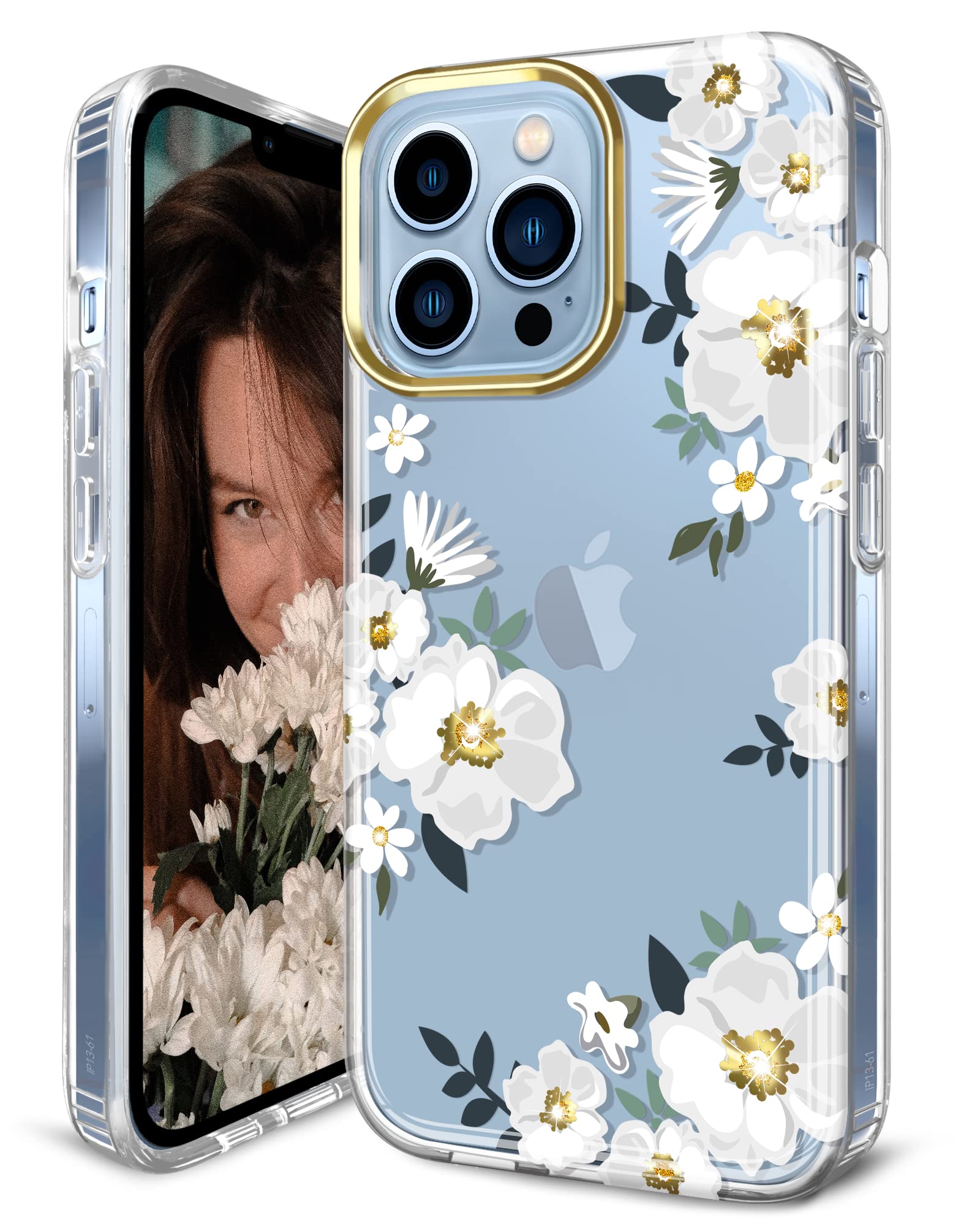 JIAXIUFEN Custodia Trasparente Con Farfalla Placcata Oro Per IPhone Pro 6,1'' (2023) – Antiurto, Ricarica Wireless, Garanzia A Vita - 3