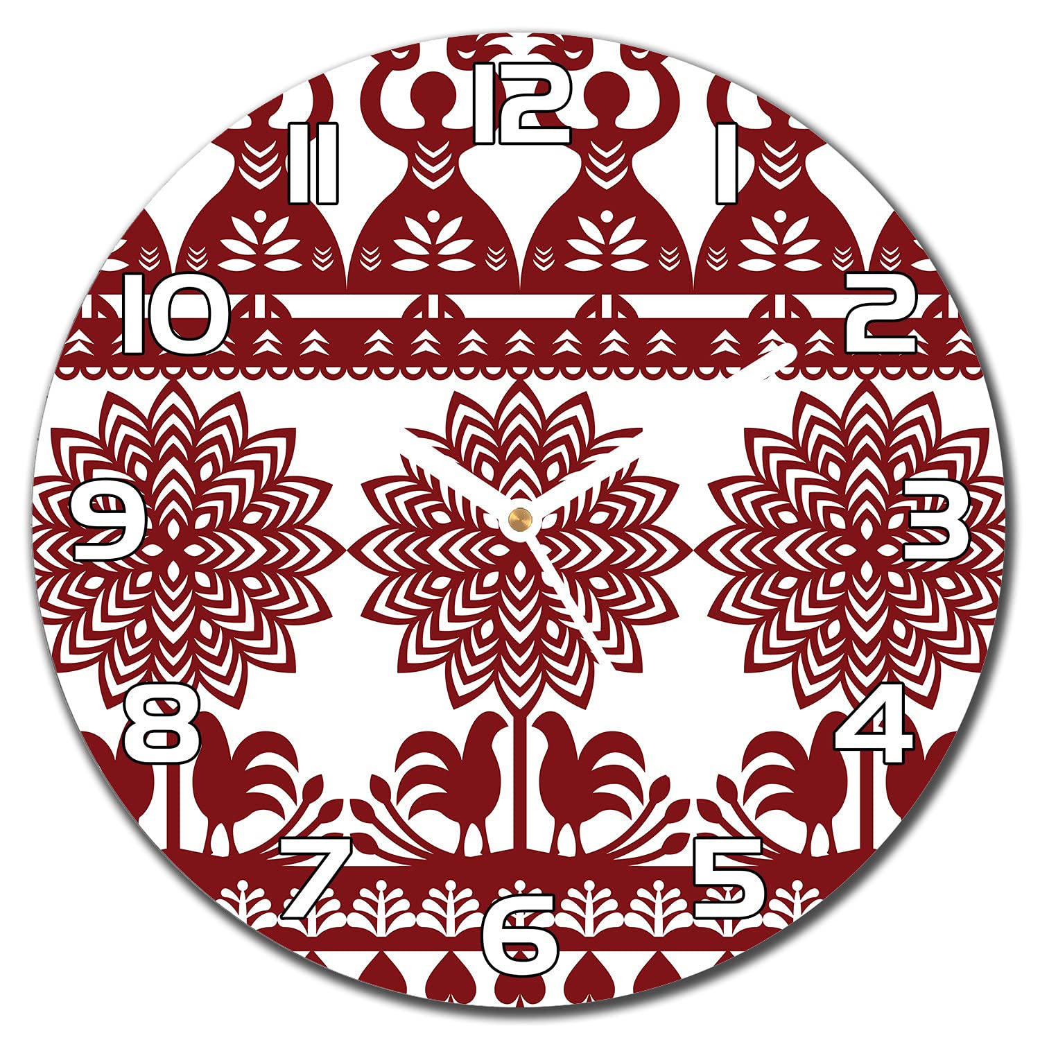 Horloge en verre 30 cm de salon moderne Coloray avec aiguilles blanches et verre securite