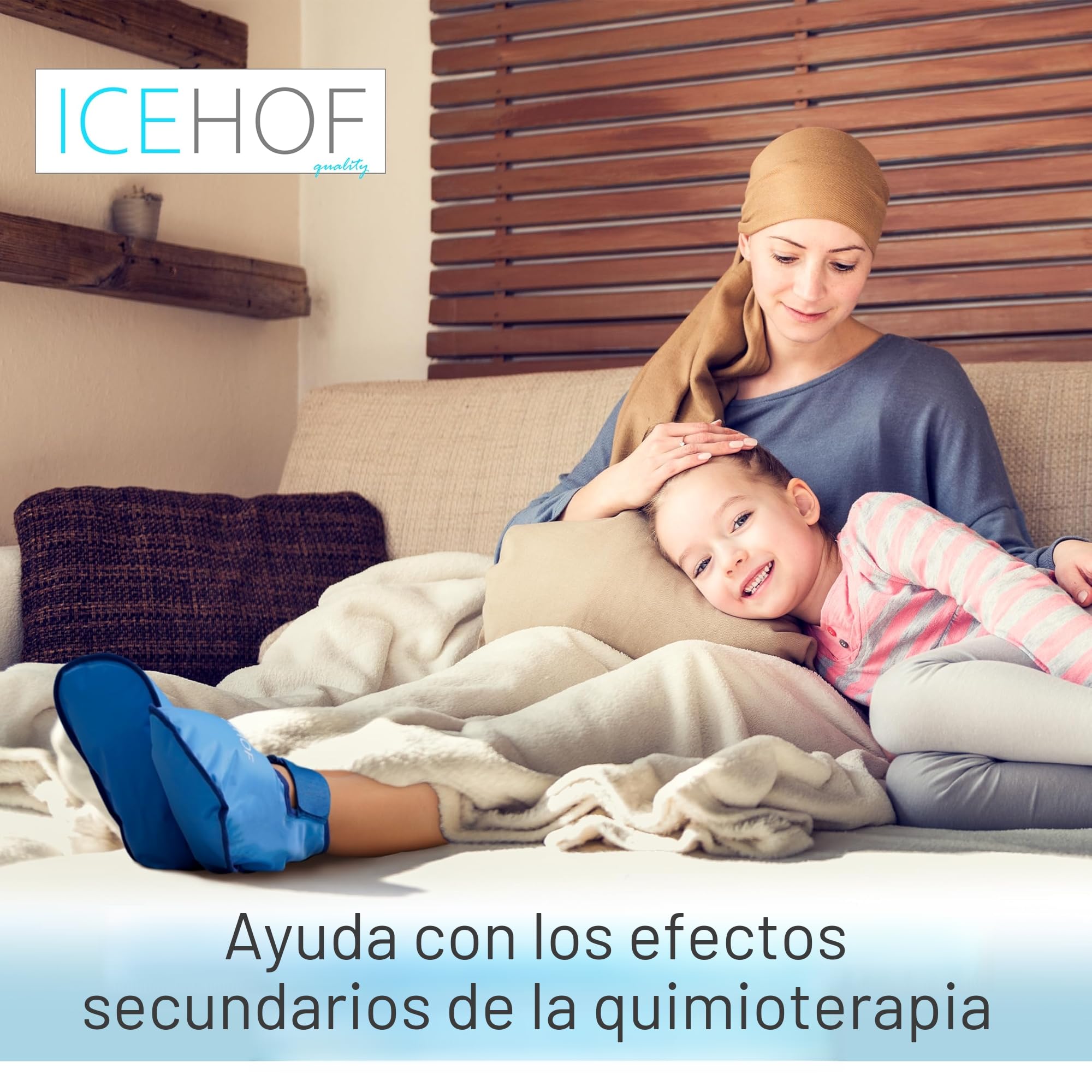 ICEHOF Calzado de refrigeración + botas – Tejido suave – Calcetines de refrigeración con gel para terapia de frío para pies, dedos de los pies, terapia de quimioterapia, reumatismo, calcetines de