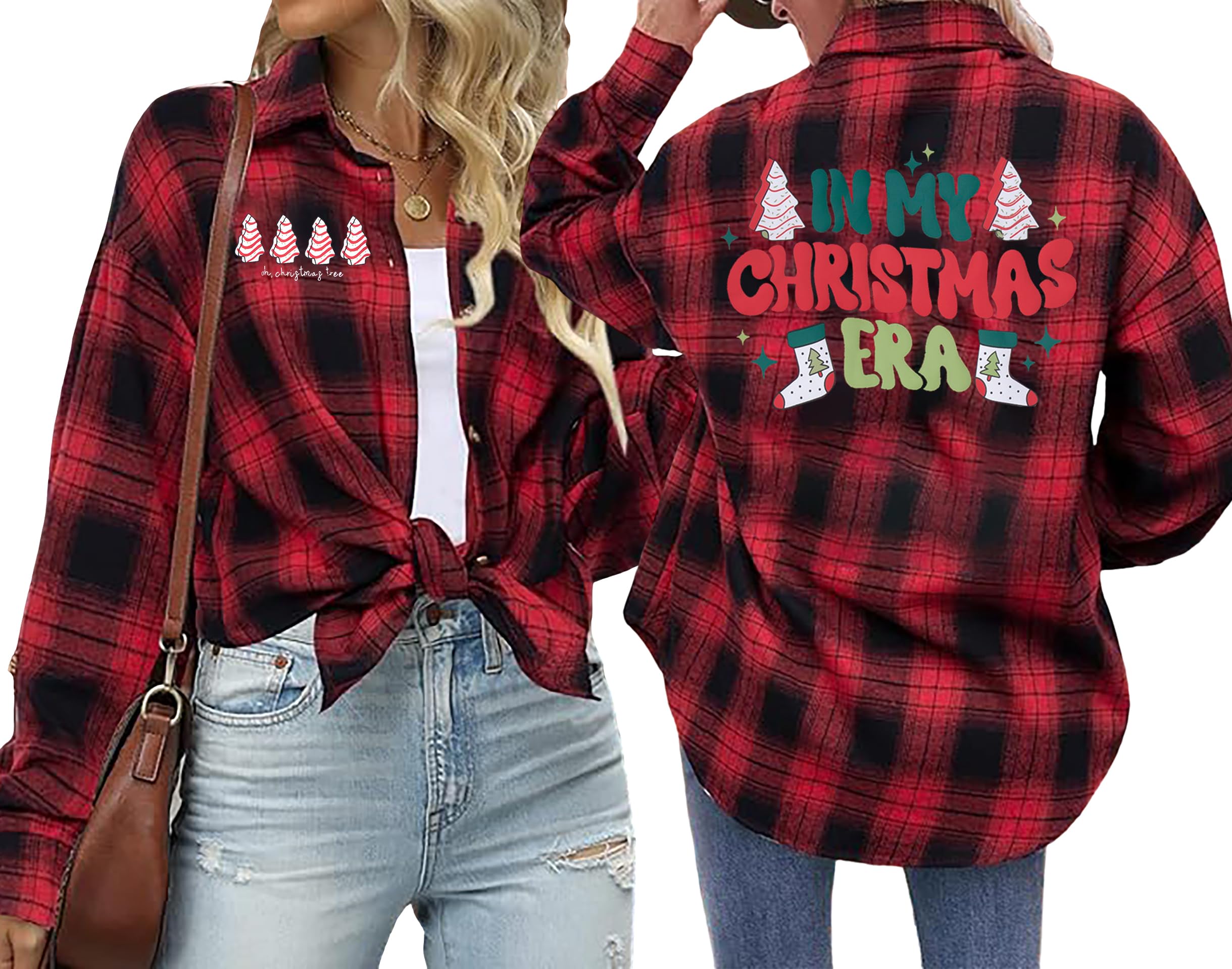 Womens Flannel Shacket Jackets Button Down Plaid Shirts Fashion Business Blouses Casual Fall Outfits Flannel Work Tops