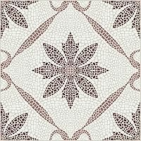FloorPops Jamila Burgundy Peel & Stick Mosaic Floor Tiles - 12x12 Inch, 10-Pack, Water-Resistant DIY Vinyl