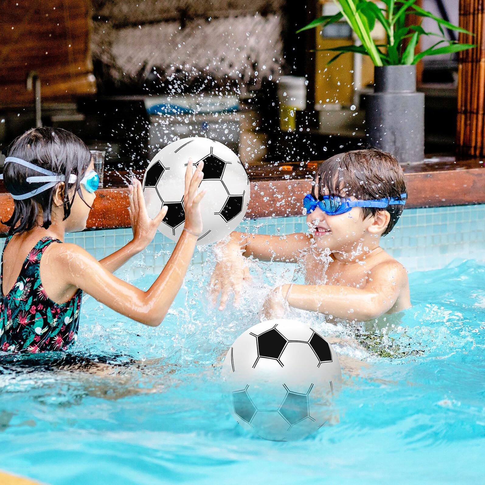 Pallone da Spiaggia Gonfiabile 15pezzi Pvc Bianco per Giochi Outdoor | Festa Estiva, Gonfiaggio Rapido e Sgonfiaggio Rapido, Uso Party Favors