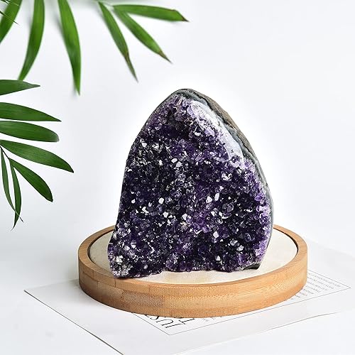 Miniatura 8 de JIC Gem Clase 1 Natural Deep Purple Uruguay Amatista Crystal Racimos Piedra vertical Especimen mineral de cuarzo de geoda de amatista cruda