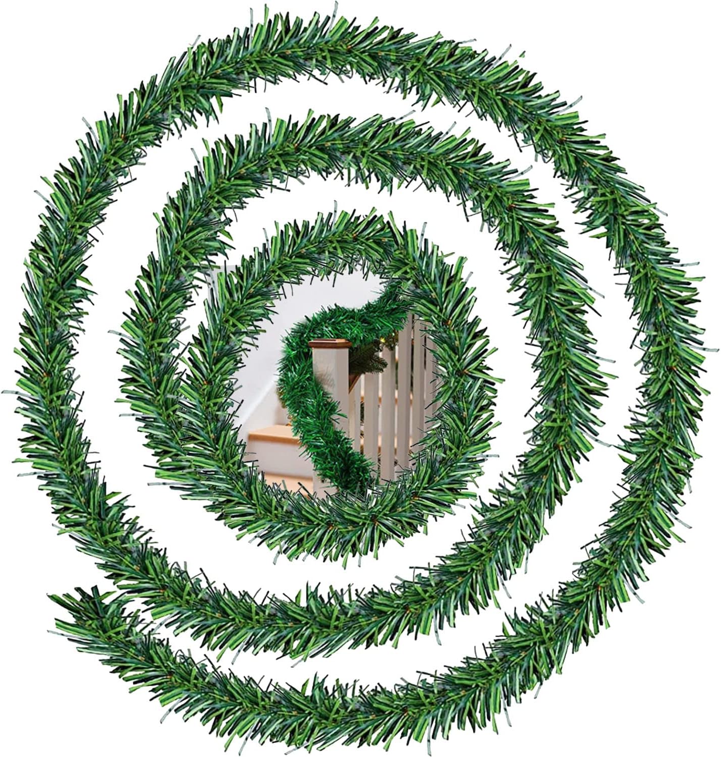 Guirlande de rubans de canne verte de noël 20/2m, ornements d'arbre de noël, couronne de ruban