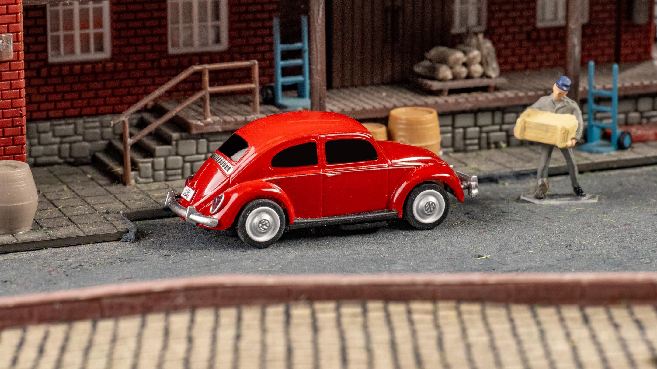 Carson 500504147 1:87 Volkswagen Beetle red 2.4G 100% RTR - Gotowy do jazdy model, model RC, samochód H0, model RC, pojazd do dioramy