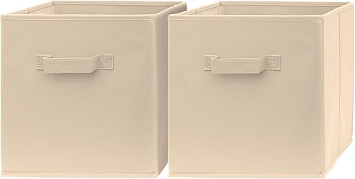 Miniatura 7 de Pomatree Cubos de almacenamiento de 13 x 13 x 13 pulgadas, paquete de 4 unidades, cubos de almacenamiento grandes y resistentes, asas dobles,