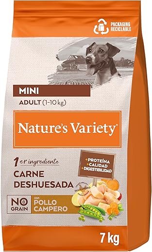 Nature’s Variety – Pienso para perros adultos minis Nature’s Variety No Grain pollo campero. 7 Kg