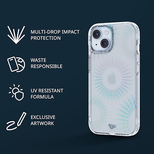 Miniatura 4 de Tech21 Evo Sparkle - Funda para iPhone 15 Plus, compatible con MagSafe, funda de protección contra impactos, transparente lunar