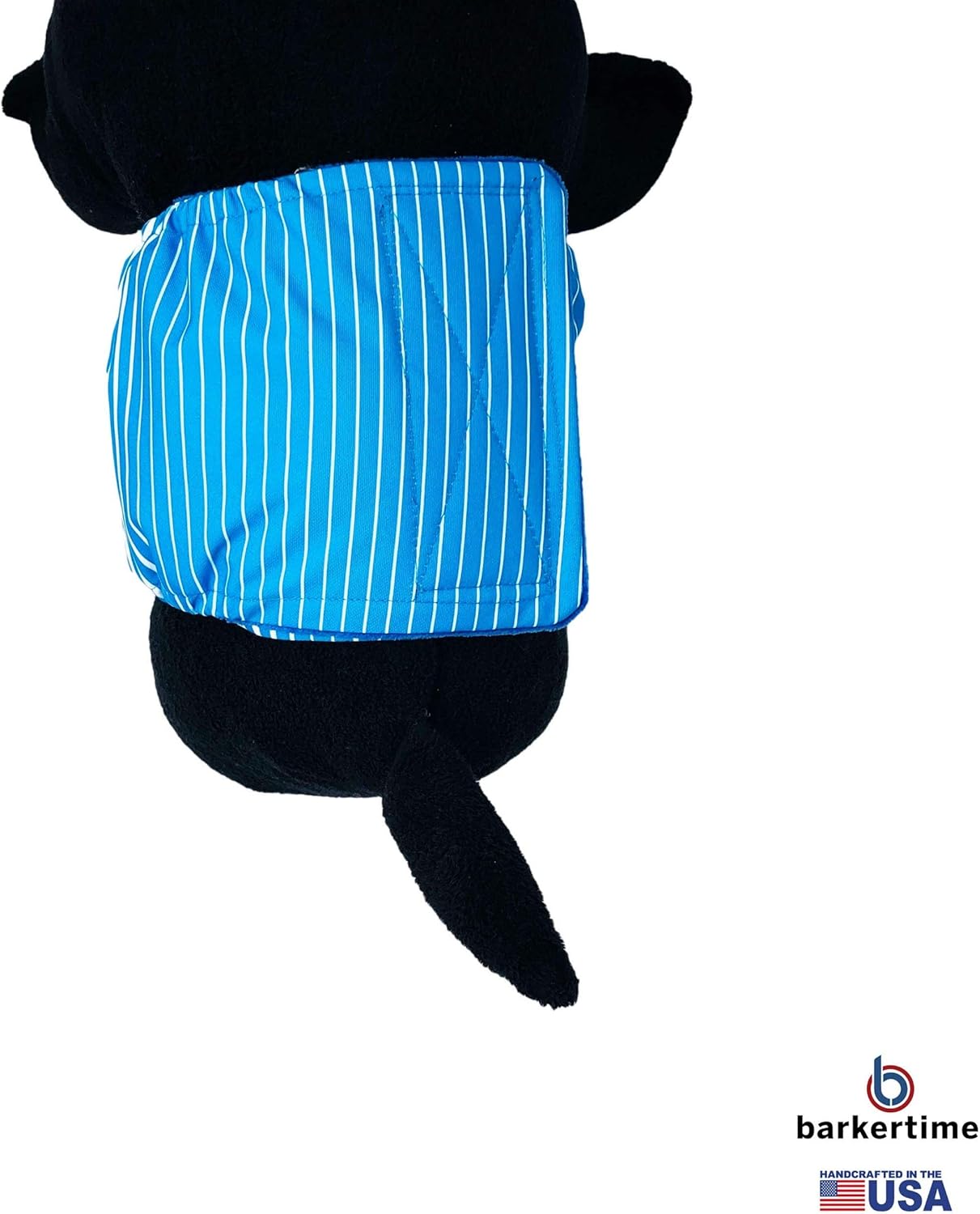 Blue Stripes Dog Belly Band Male Wrap, L Male Dog Diaper - Made in USA