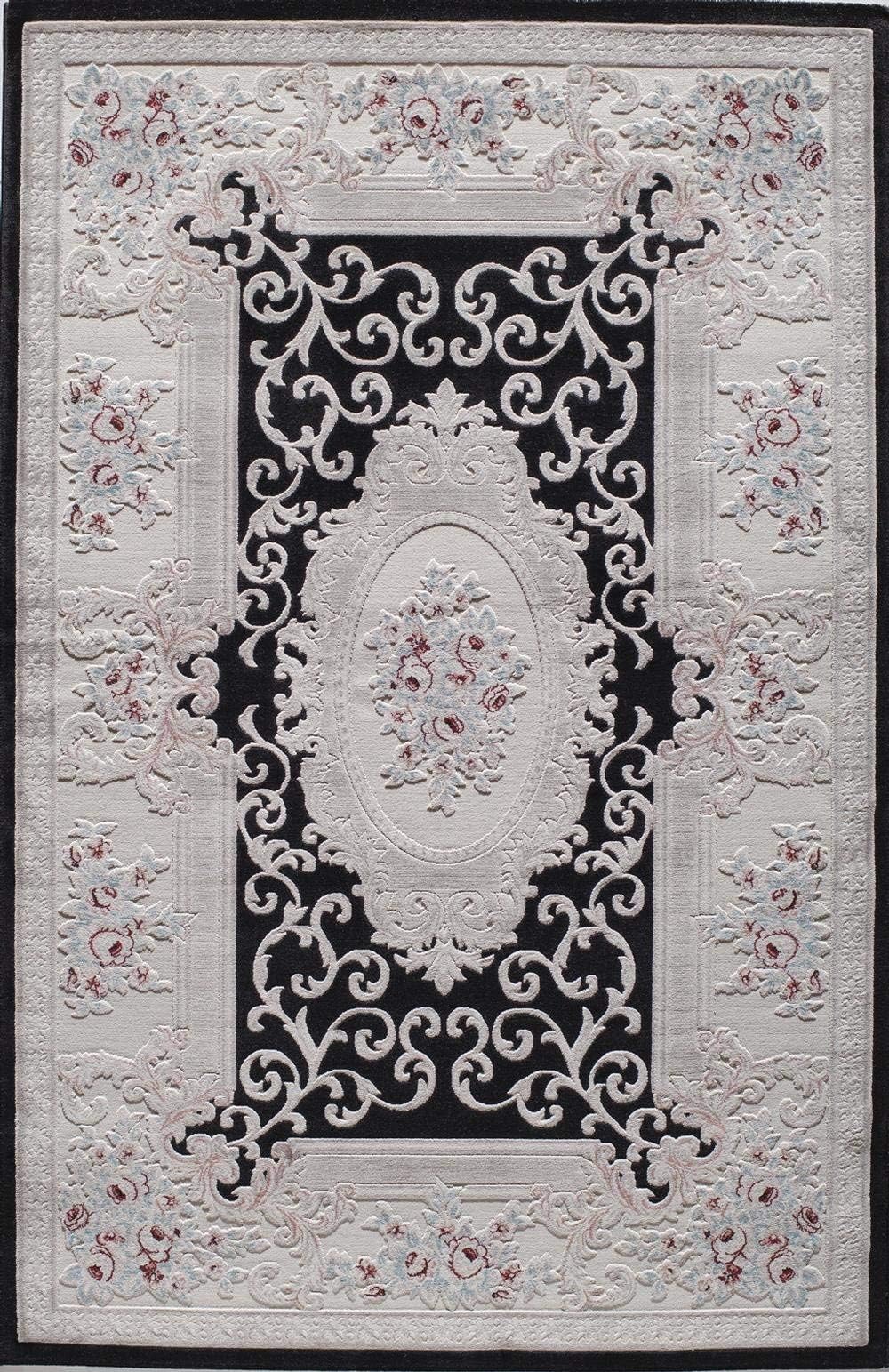 Rugs America KG100A Runner, 2'6" x 10', Black