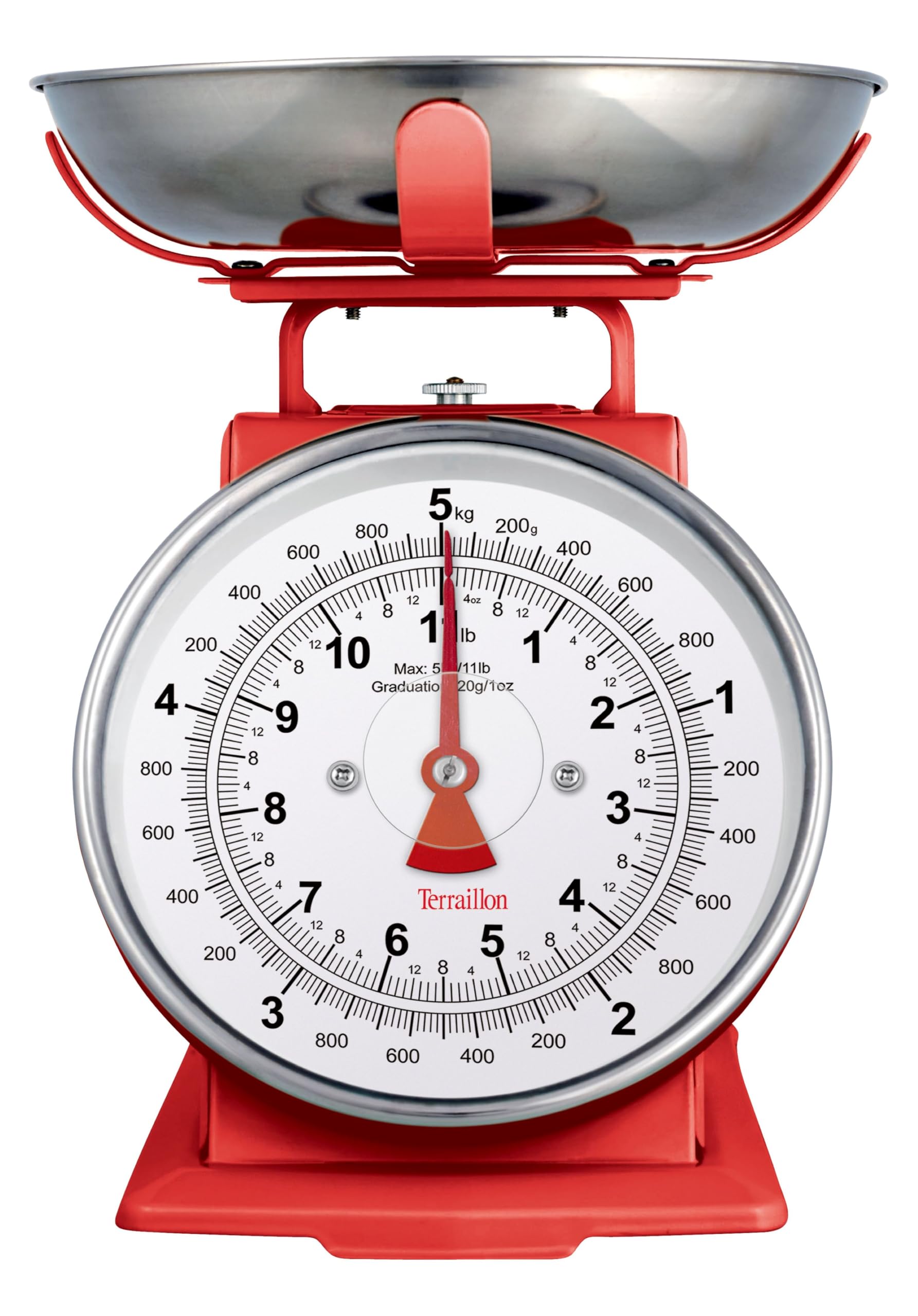 Terraillon Red Hanson T500 Traditional 5Kg Mechanical Kitchen Scales