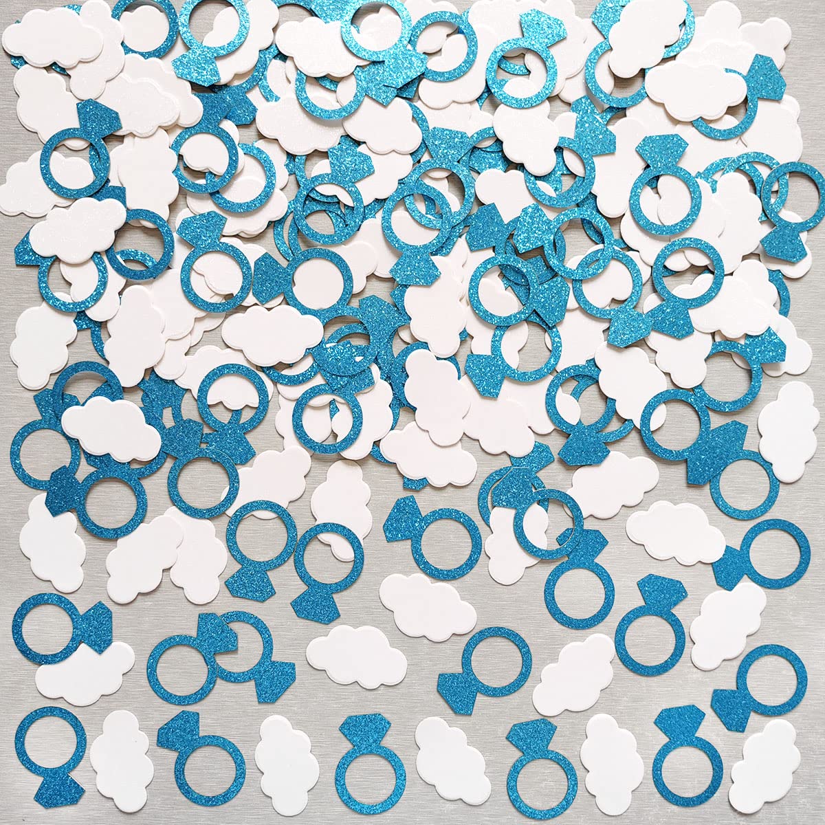 Cloud Ring Confetti for The Bride Is on Cloud 9 Bachelorette Party Decorations