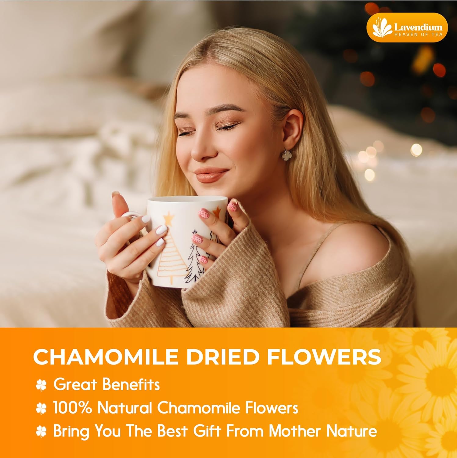 8oz Dried Chamomile Flowers – Whole Chamomile Flower, Premium Quality, 100% Natural & Pure, Naturally Caffeine-Free, No Additives or Preservatives, Plant-Based & Vegan