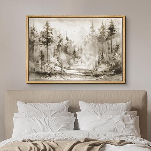 Miniatura 3 de SIGNFORD Lienzo enmarcado para pared, tormenta, nube, montaña, lago, paisaje, naturaleza, desierto, ilustraciones de arte digital, arte moderno,