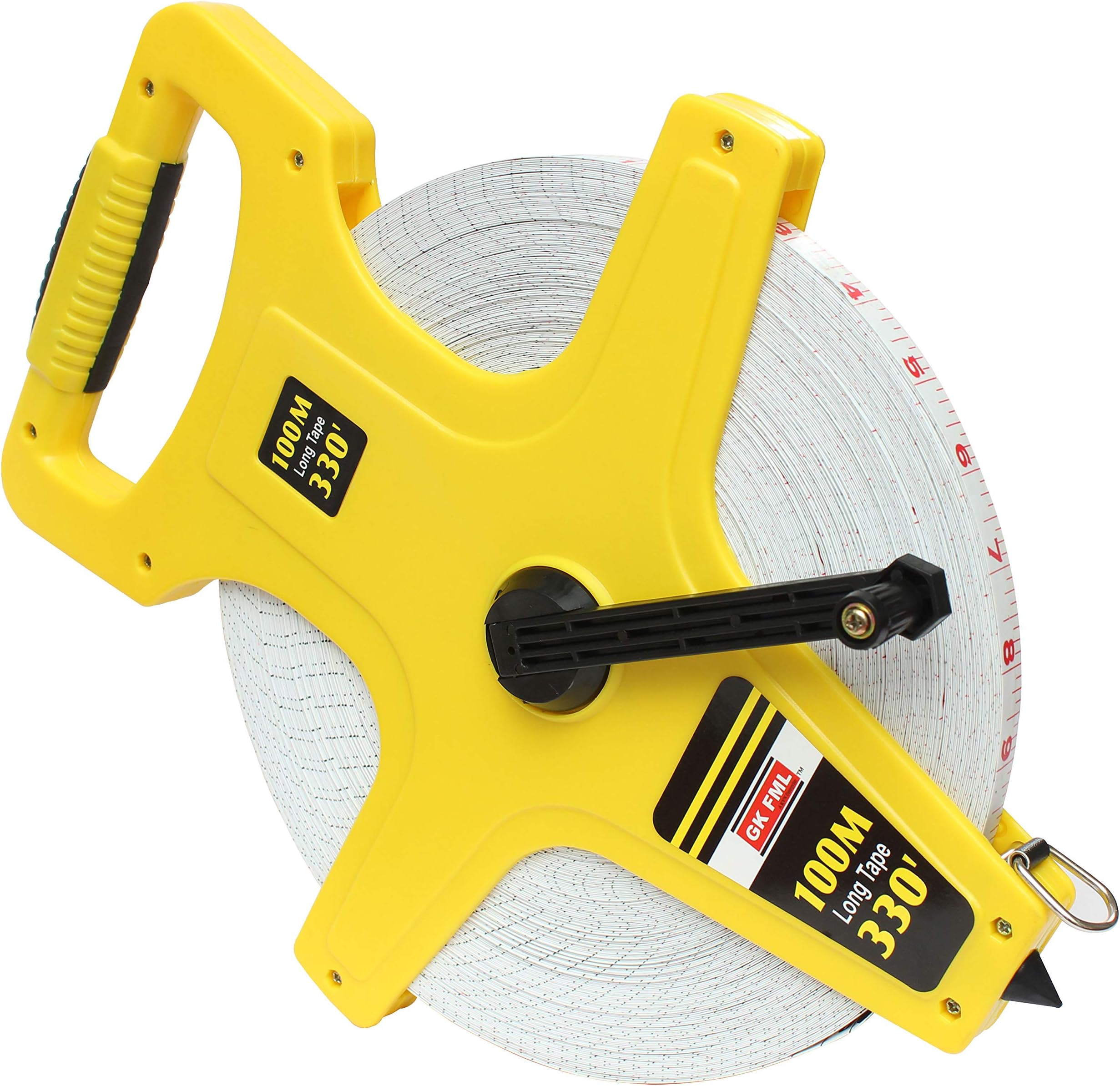 Freemans Measures ABS Case Open Reel Fiber Measuring Tape, 100 Meter, Multicolour