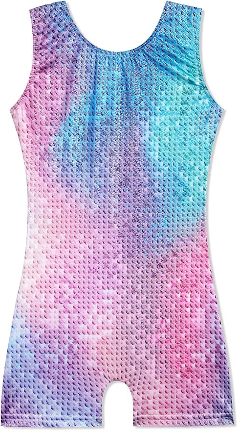HOZIY Girls Gymnastics Leotards for Kids Tumbling Outfits Biketard Sparkle Adorable Pattern