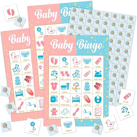 Gender Reveal Bingo Card Set - 24 Players
