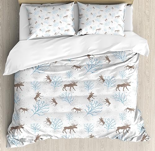 Miniatura 205 de Ambesonne Juego de funda de edredón color menta, líneas onduladas horizontales a rayas blancas abstractas de tonos suaves, exhibición de arte