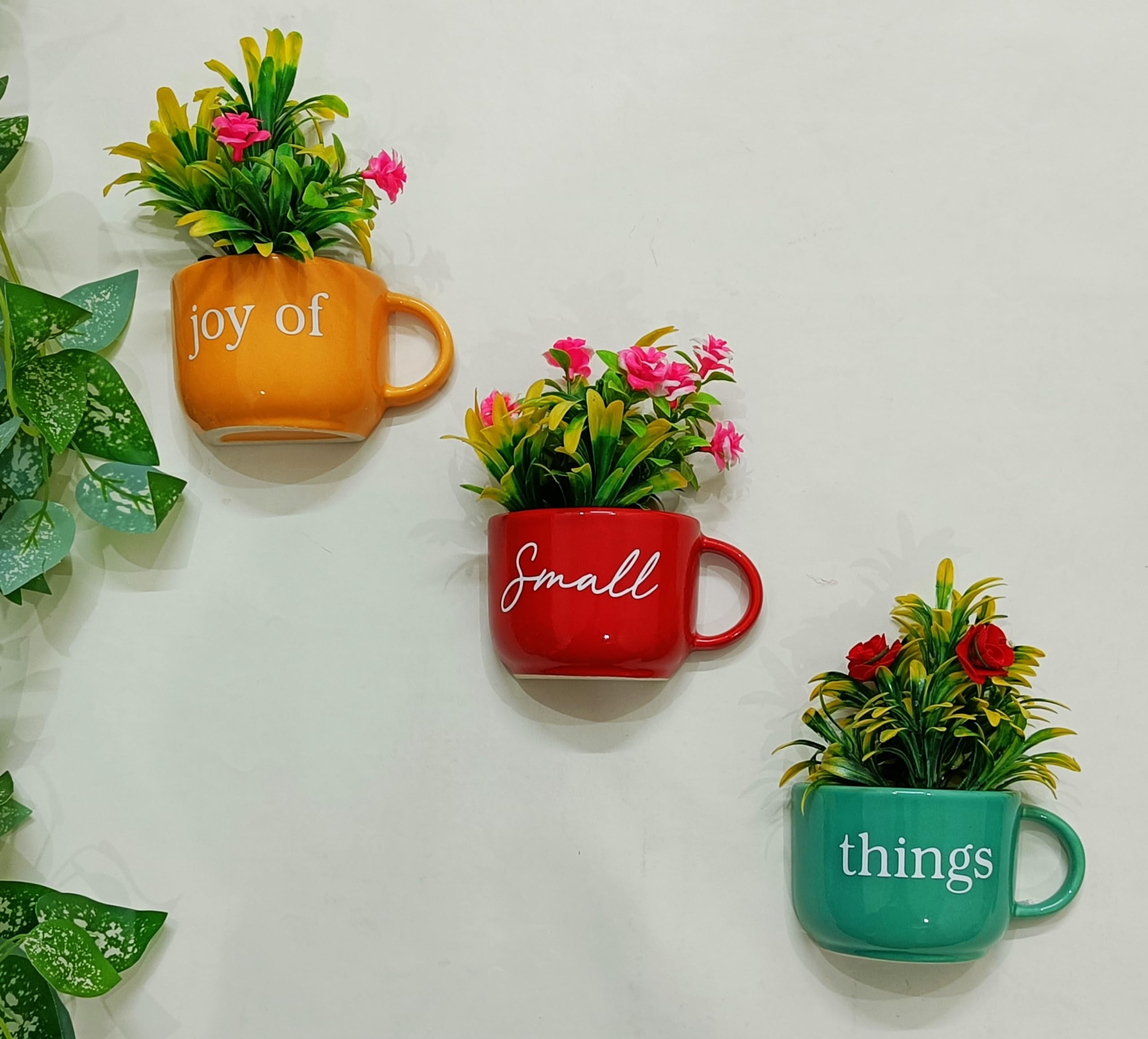 THE VINTAGE ARTEFACTS Ceramic Set of Three Half Cup Planter for Wall. (B0CRQKNJLB) Amazon Price History, Amazon Price Tracker