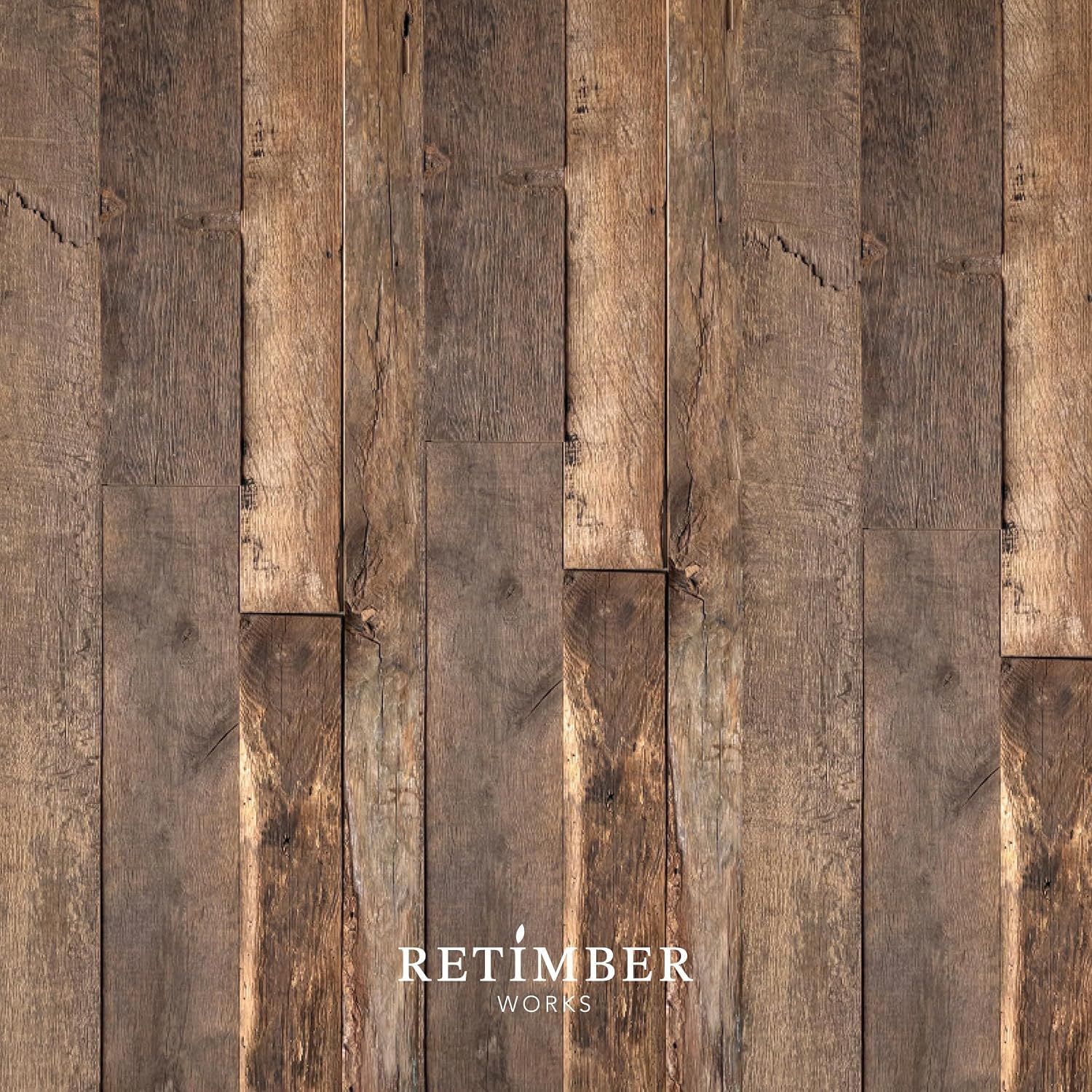 RETIMBER WORKS Sarajevo - Pannelli da parete rustici in legno di rovere riciclato, rivestimento murale per interni, effetto legno anticato, 0,8 m² per scatola