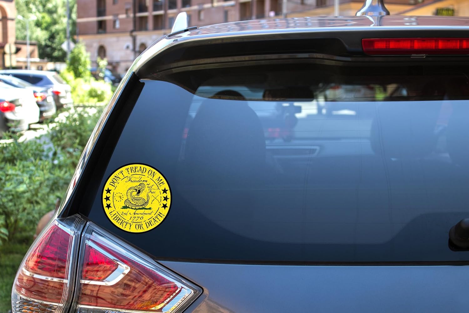 eDesign 2-Pack Don't Tread On Me Liberty or Death Vinyl Sticker Decal - 4 Inches - Dont Tread On Me Sticker for Car Truck SUV Van Window Bumper Wall Laptop Tablet Cup Tumbler and Any Smooth Surface