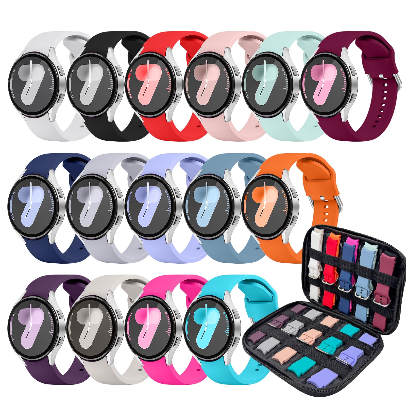 View 1 of 15Pack Sport Bands for Samsung Galaxy Watch 7/5 Pro/6 4 Classic Bands