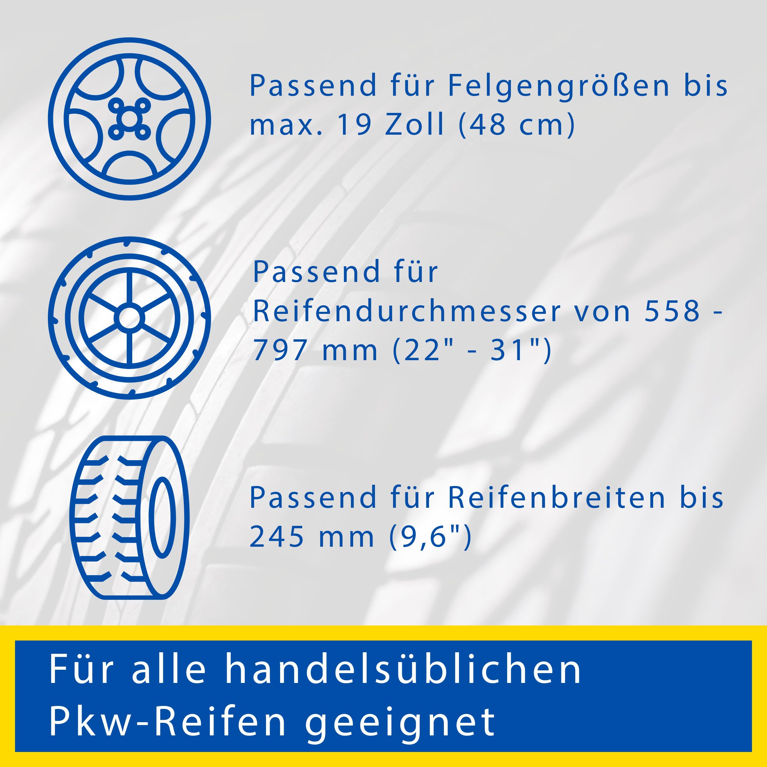 GOODYEAR Reifentaschen aus 600D Polyester zum Transport, Lagerung von Reifen, UV Schutz, wasserabweisend schwarz Set 4-teilig
