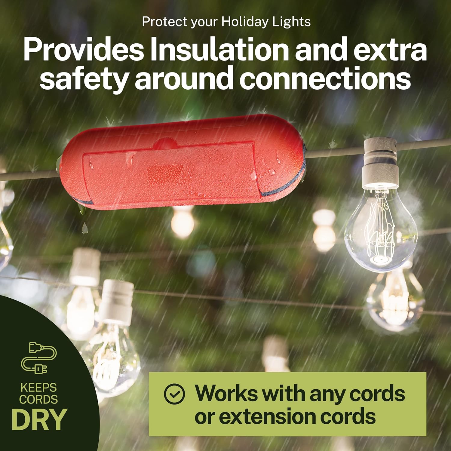 Electrical Wire Cover Extension Cord Protector for Outdoor Cables Protect Connections (Orange)
