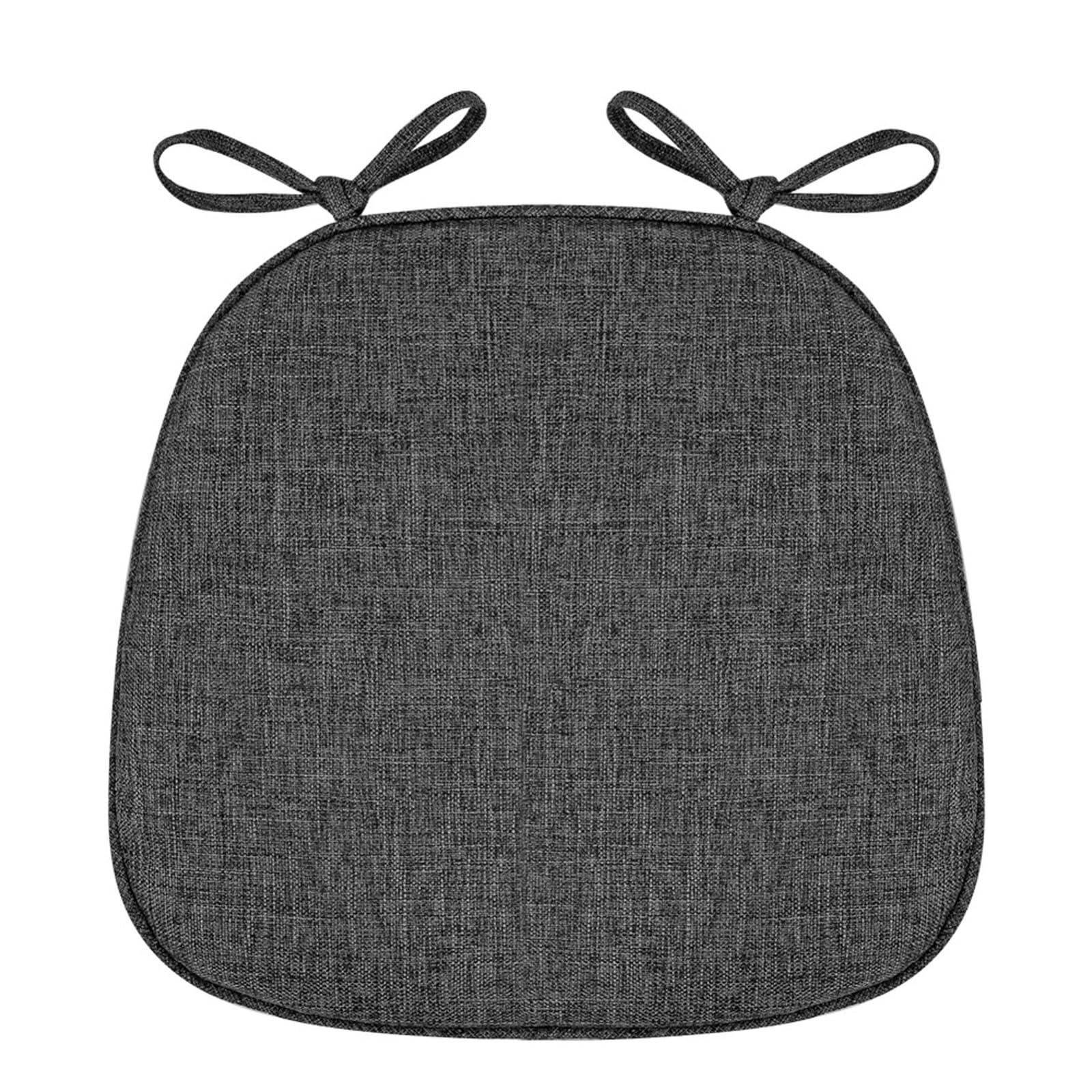 Coussin de chaise en U gris foncé : lot de 6 galettes antidérapantes lavables