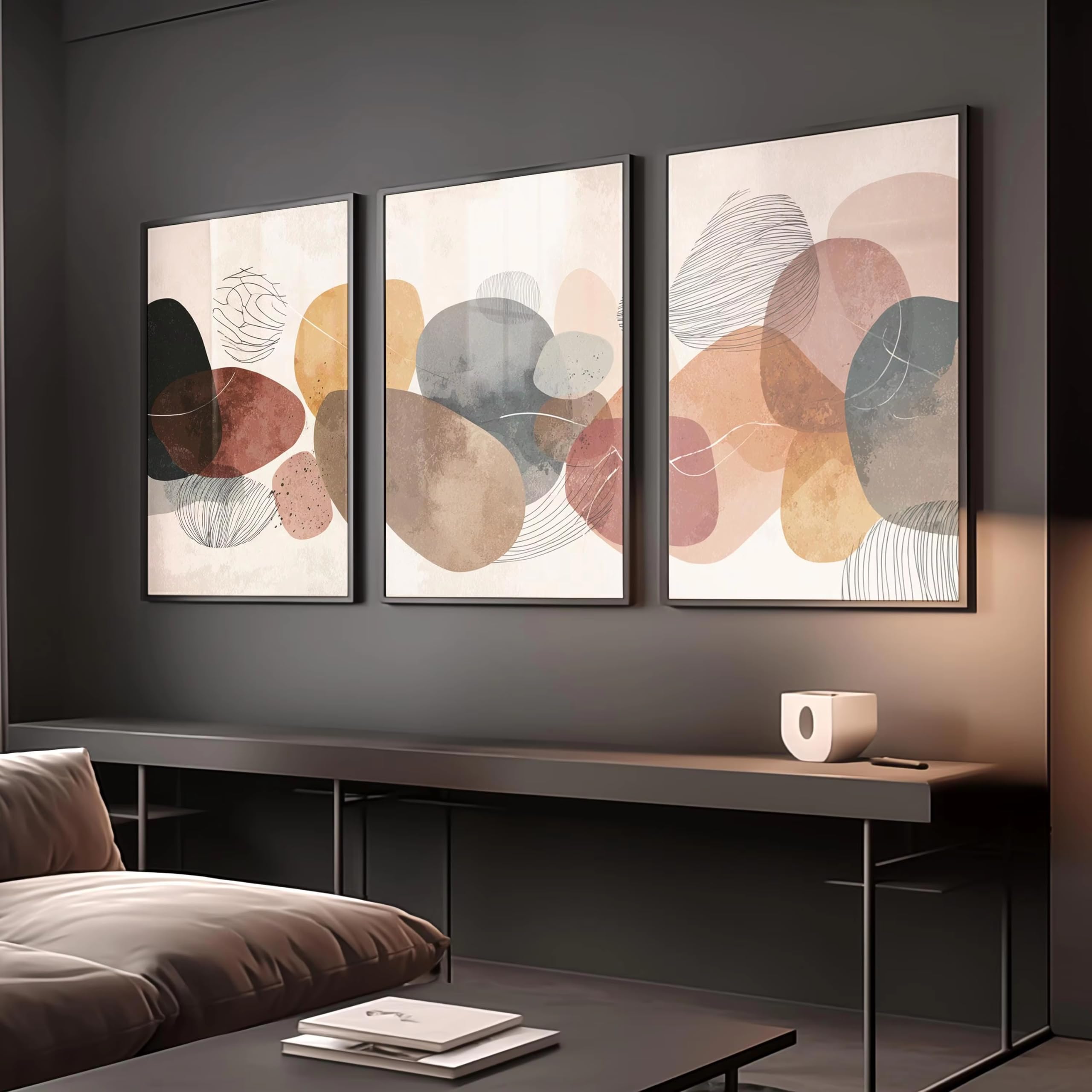 awtrhfc Abstract Wall Art Abstract Wall Decor Modern Abstract Artwork Modern Canvas Art for Office Rooms(40x60cm(16x24in) x3/No frame)