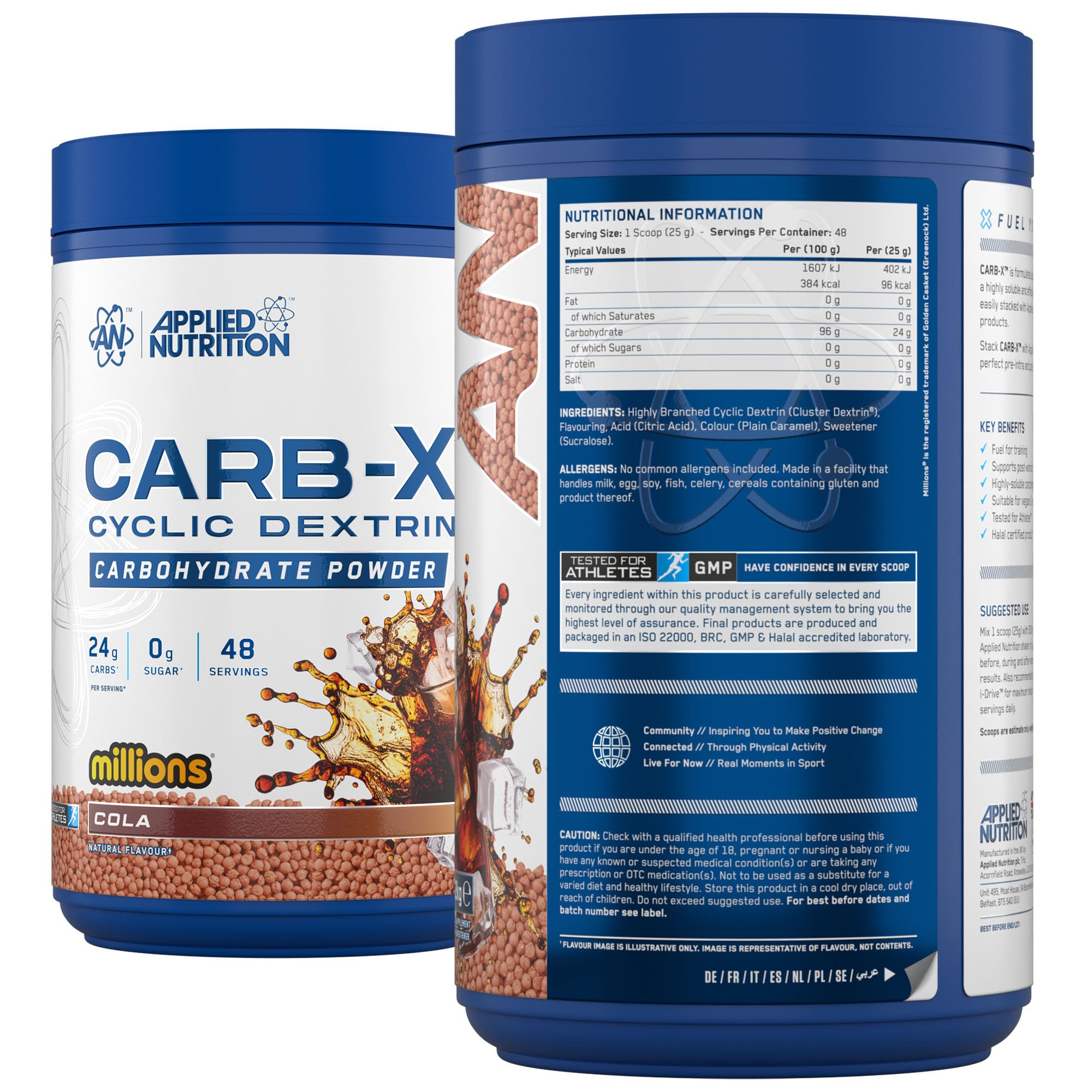 Applied Nutrition Carb-X Cyclic Dextrin, Cola Millions, 1,2kg, 48 Portions