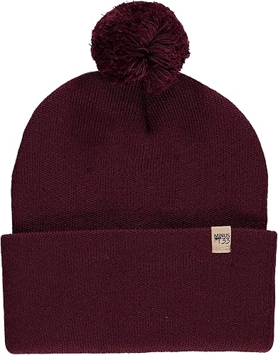 Miniatura 7 de Minus33 - Gorro de punto de peso medio para uso diario, 100% lana merina, gorro de invierno con pompones