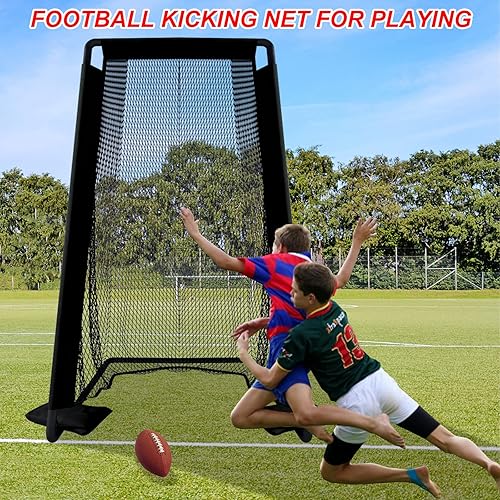 Miniatura 4 de Red de jaula de fútbol para patadas, red de fútbol de 81 x 41 pulgadas, jaula de fútbol para patio trasero, red de lanzamiento de fútbol portátil,