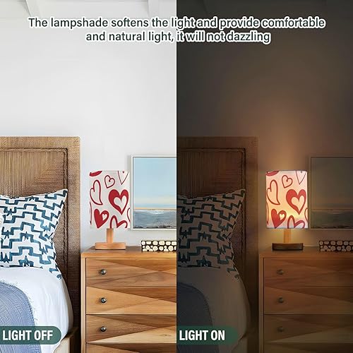 Miniatura 5 de GuoChe Table Lamps Night Table Lamp Minimalist Valentine's Day Red Hearts Lamp for Boys End Table lamparas para sala de mesa