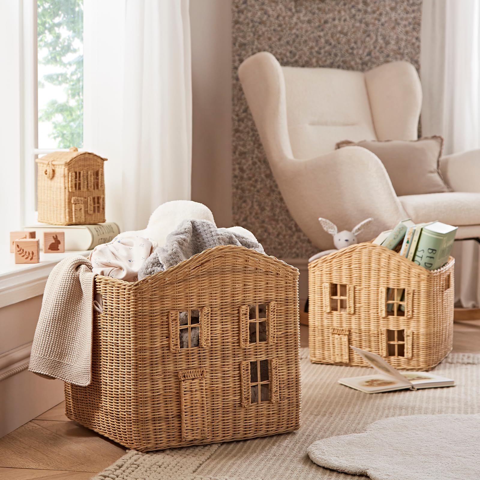 Cuddleco Country Cottage Storage Baskets - Set Of 3