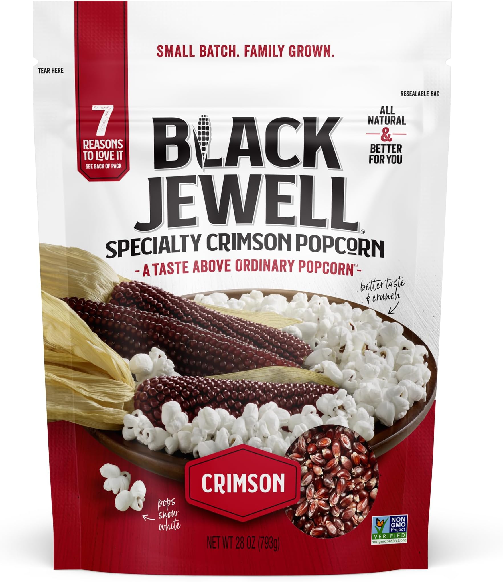 Black Jewell Gourmet Popcorn Kernels, Crimson Red, 28.35 Ounces (Pack of 6)