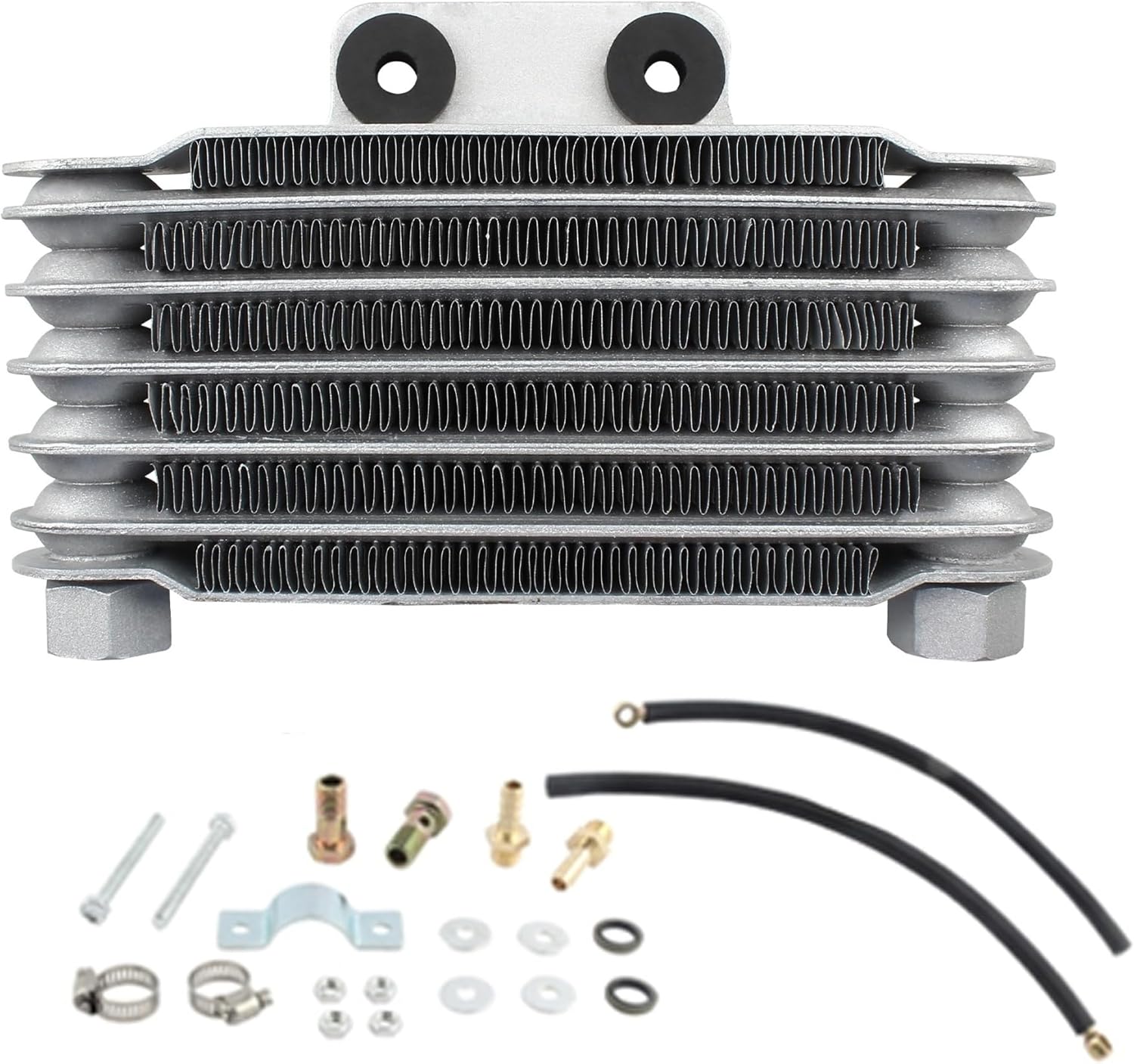 M12 Motorcycle Engine 6 Row Radiator Oil Kits For Motocross DirtBike Motobike Parts(Silver)