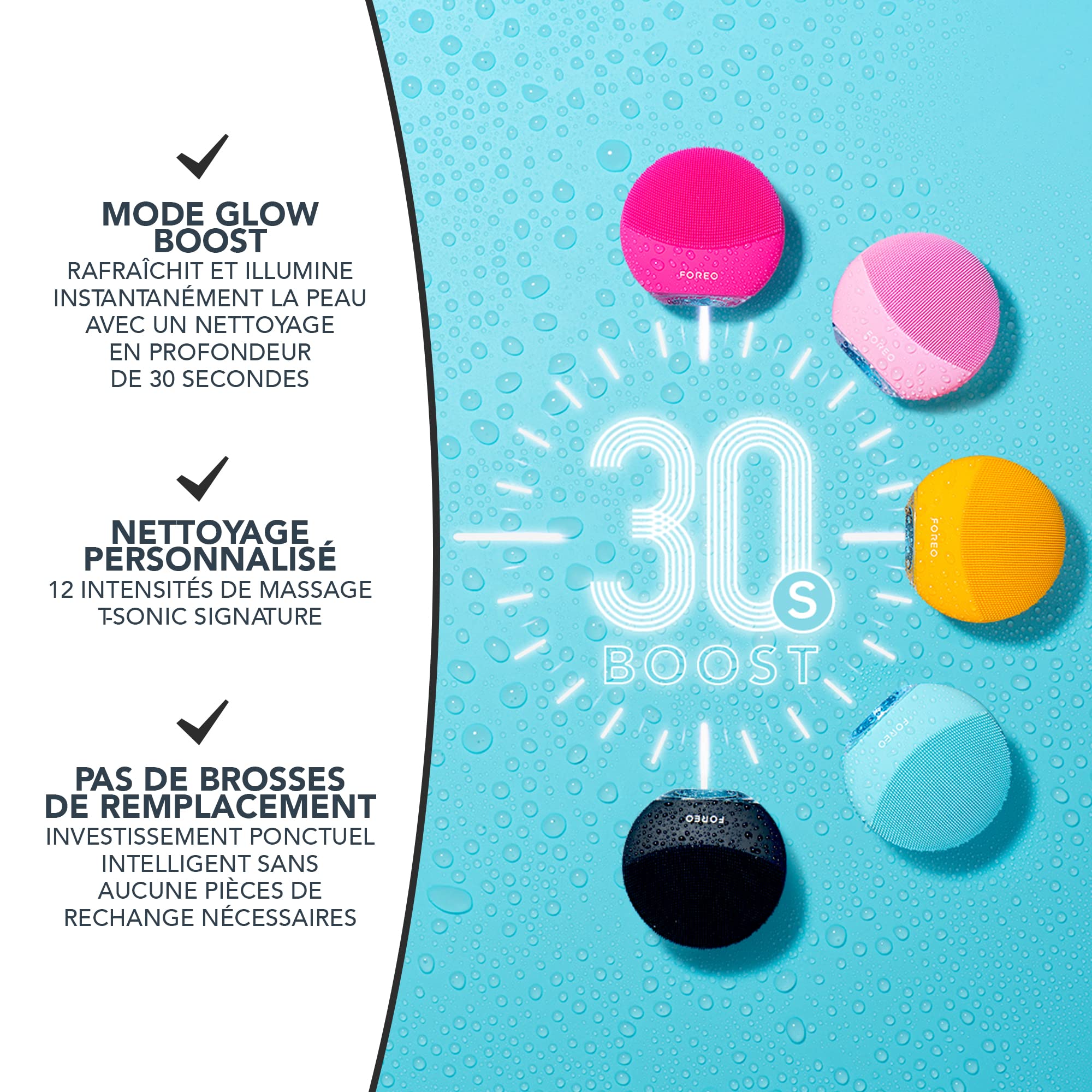 FOREO LUNA mini 3 Brosse nettoyante visage - Accessoires voyage - Appareil de massage - Silicone ultra-hygiénique - Brosse facile d'utilisation - Brosse électrique - Connecté à l'app - Midnight