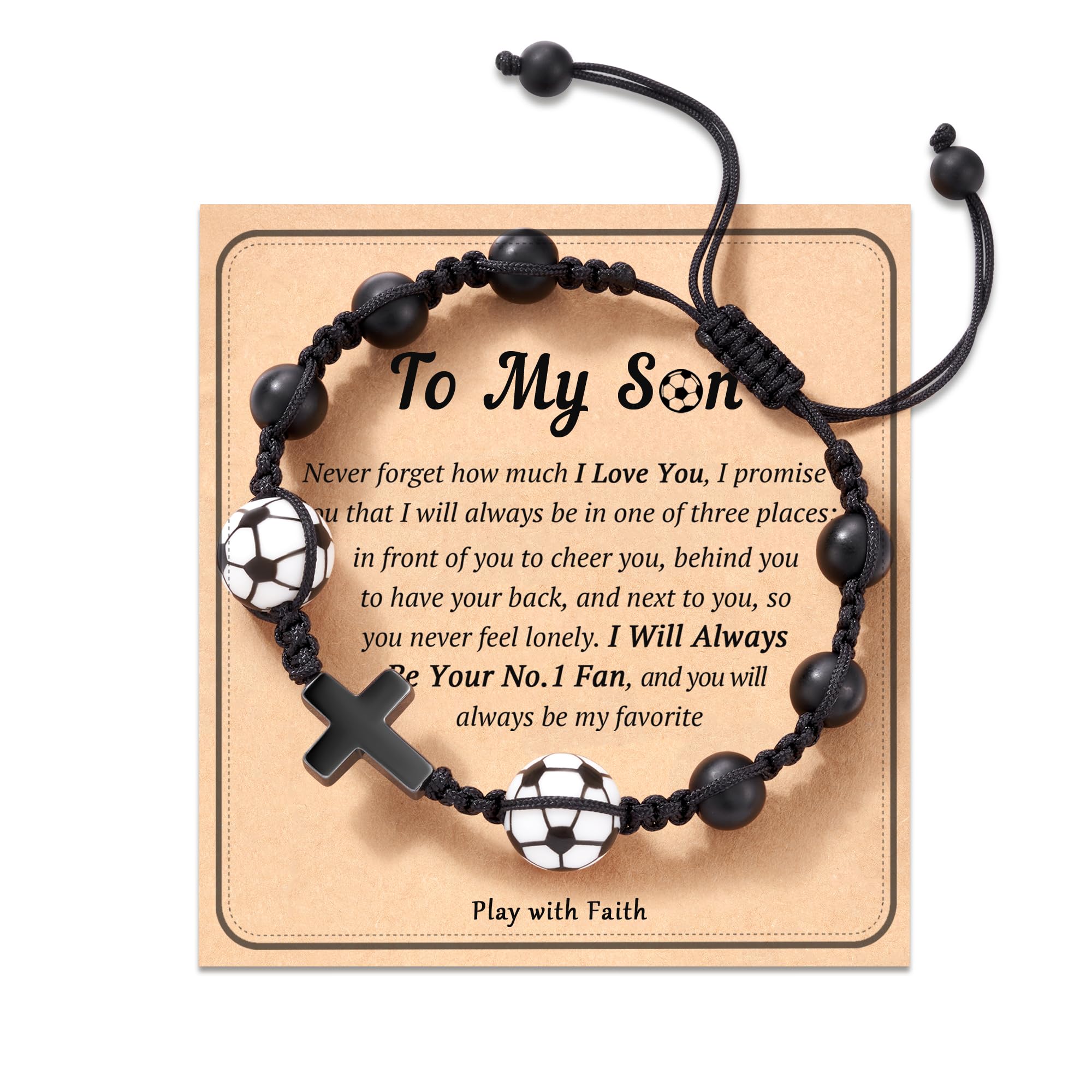 HGDEER Baseball Basketball Football Soccer Volleyball Gifts Natural Stone Baseball Cross Bracelets for Teen Ideas with Message Gift