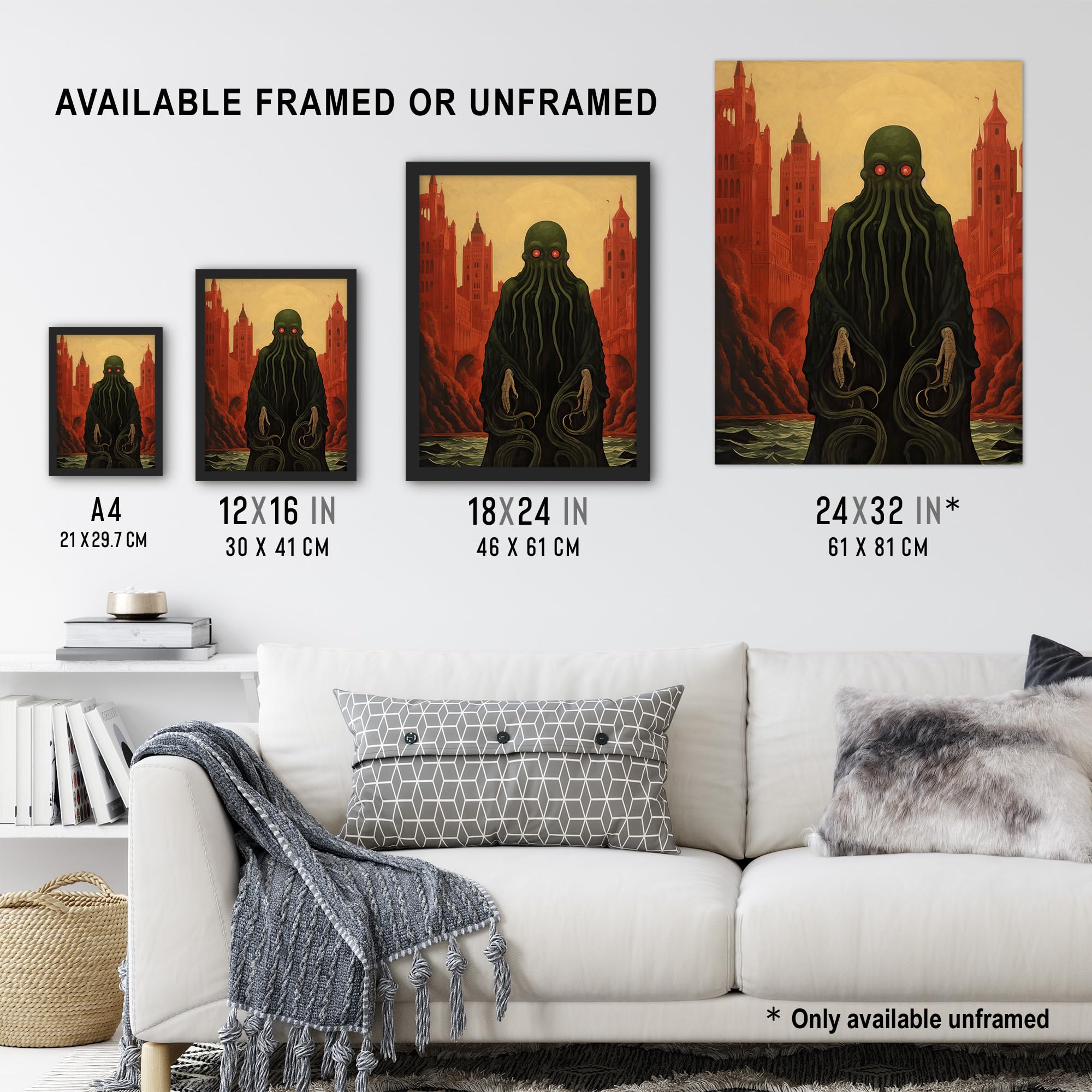 Artery8 Cthulhu Awakens H.P. Lovecraft Mythos Arkham Horror Yog-Sothoth Artwork Painting Large Wall Art Poster Print Thick Paper 18X24 Inch - Image 3