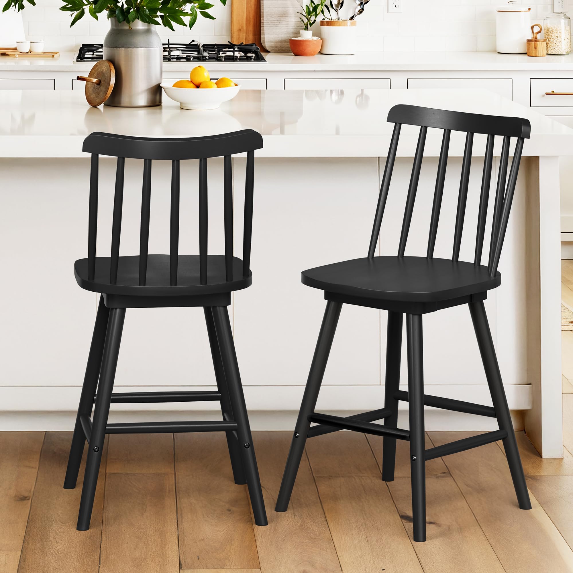 Amazon.com: LUE BONA 360° Swivel Bar Stools Set of 2, Black