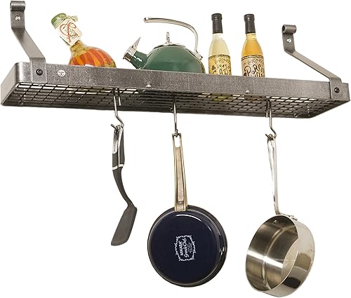 Miniatura 6 de enclume Premier Estantería Pot rack con estante de pared diseño de marcas de martillo acero