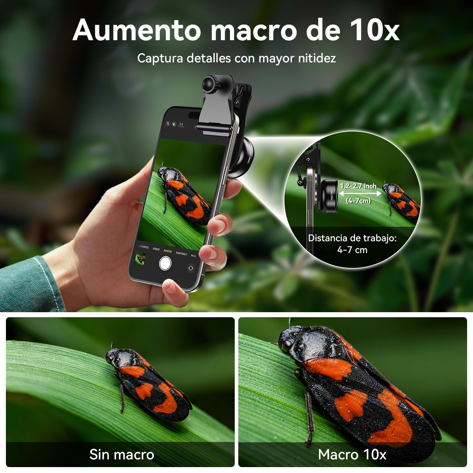 APEXEL Lentes para Móviles Cámara para Teléfono Kit,Lente Macro para movil Smartephone Android iOS Universal iPhone Samsung Galaxy Xiaomi Oneplus Casi Todos los teléfonos celulares