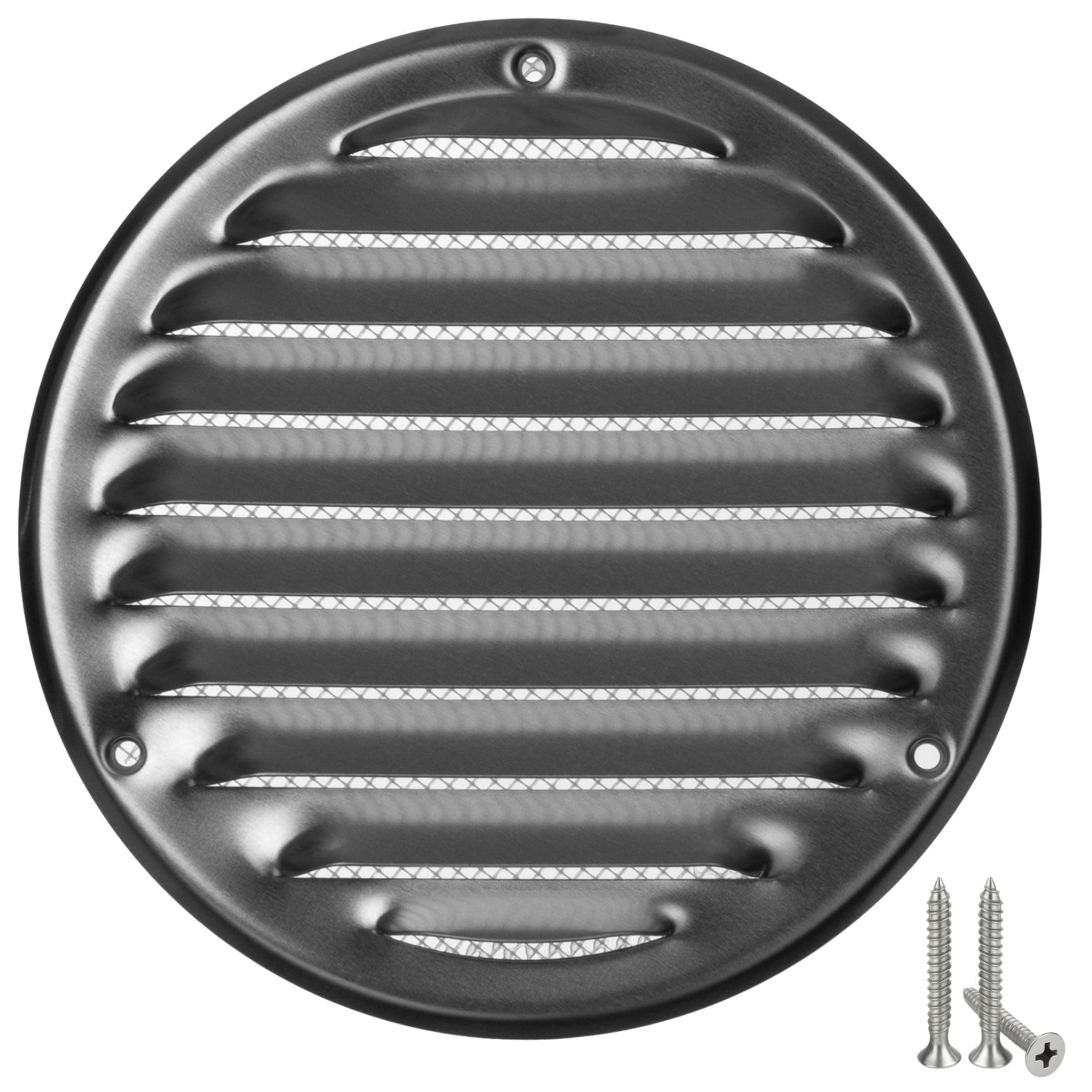 Lirast Aluminium 125Mm Vent Cover - 5 Inch Wall Vent Cover With Insect Mesh - Round Ceiling Soffit Vents - External Vent Cover - Metal Ventilation Grilles - Air Vent Covers For Walls