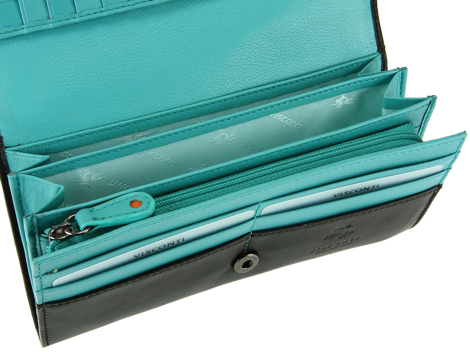 Visconti DOT2, grand portefeuille noir noir, noir, L