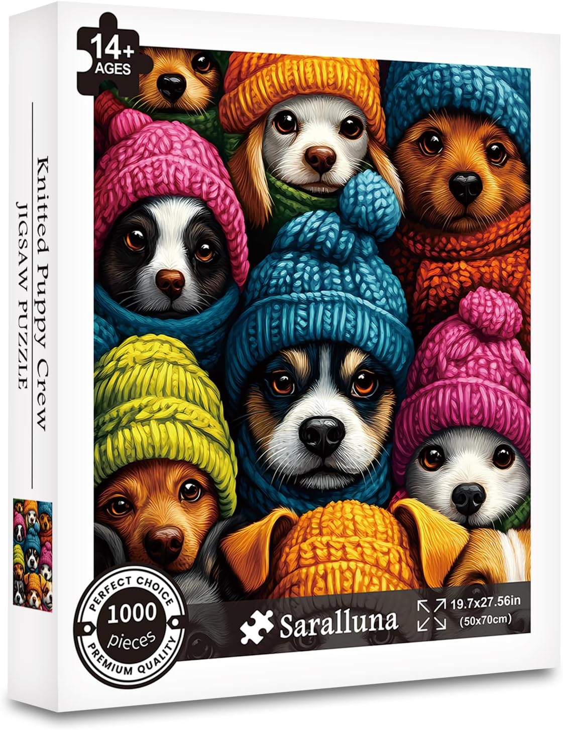 Puzzle for Adults 1000 Pieces,Knitted Puppy Crew JigsawPuzzle, Challening Impossible Difficult Hard Fun 1000 Pieces Jigsaw Puzzles for Adults