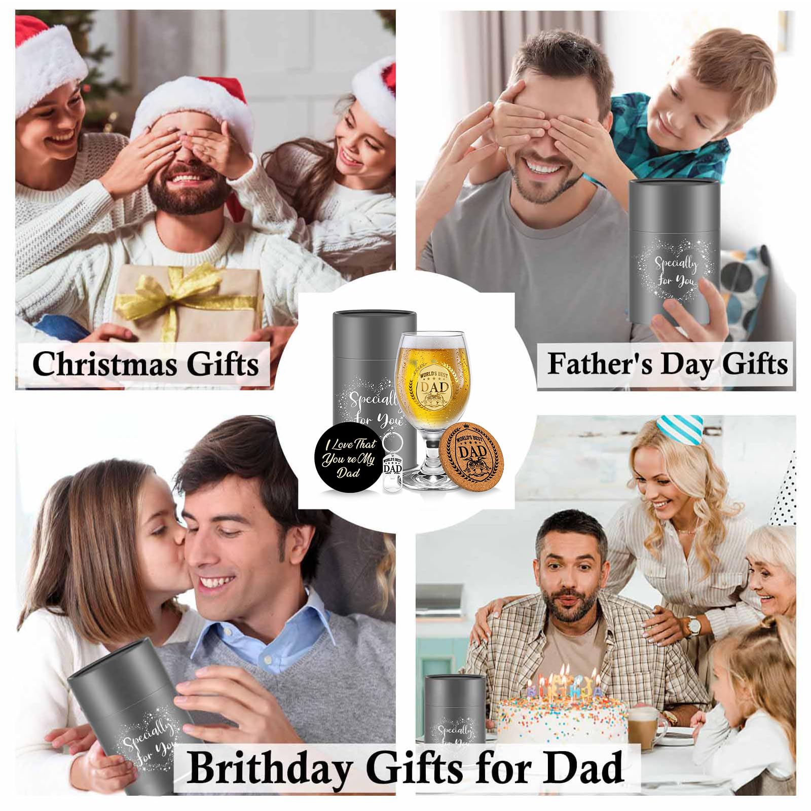 Funnli Cadeau Anniversaire Papa, Verre À Bière Cadeau Pour Papa, Idee