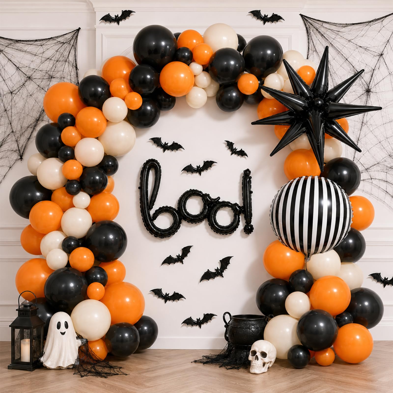 Halloween Balloon Garland Arch Kit Orange Spooky One Birthday Decorations